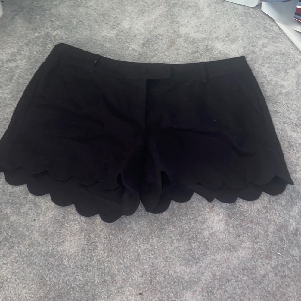 J. Crew Black Scalloped Shorts